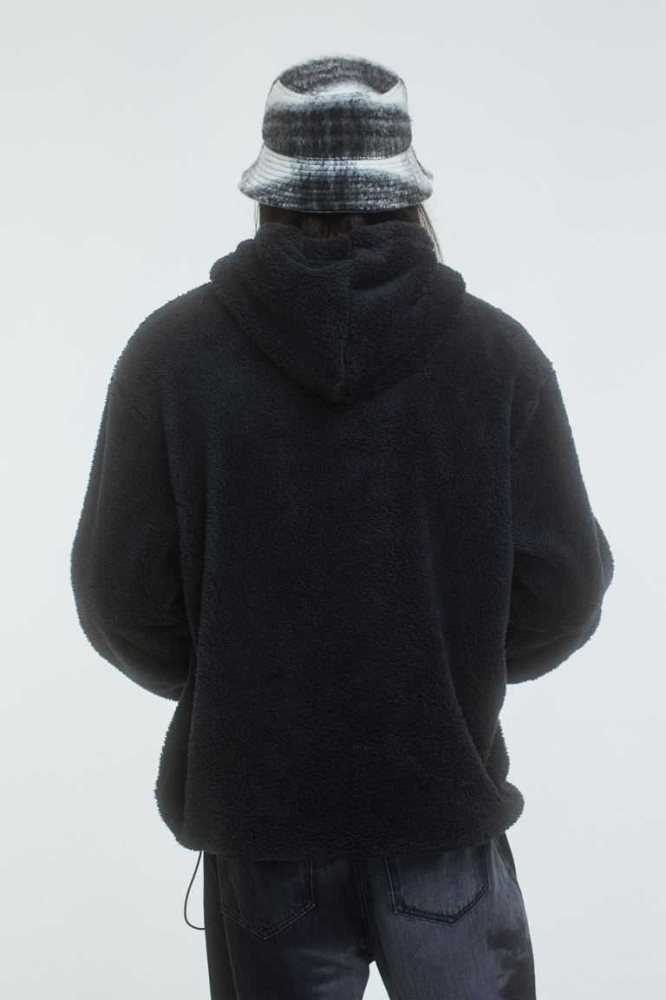 H&M Relaxed Fit Pile Hoodie Herren Dunkellila | 7621-IQNDP