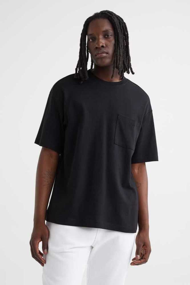 H&M Relaxed Fit Pocket-detail T-shirts Herren Grün | 6429-RKIGM