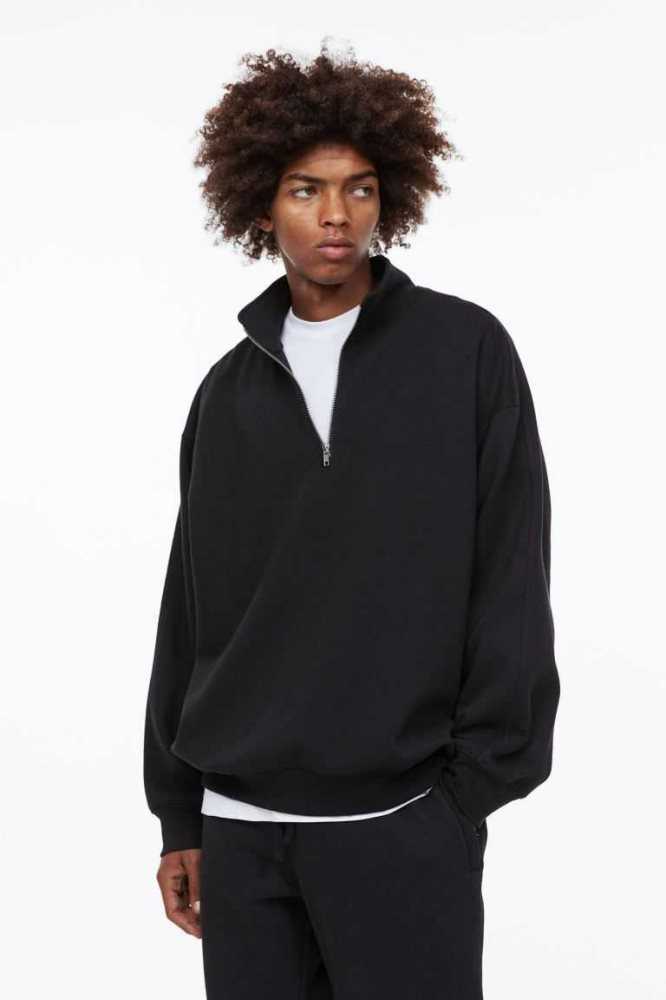 H&M Relaxed Fit THERMOLITE Half-zip Sweatshirt Oberteile Herren Hellbraun | 8764-FZHQY