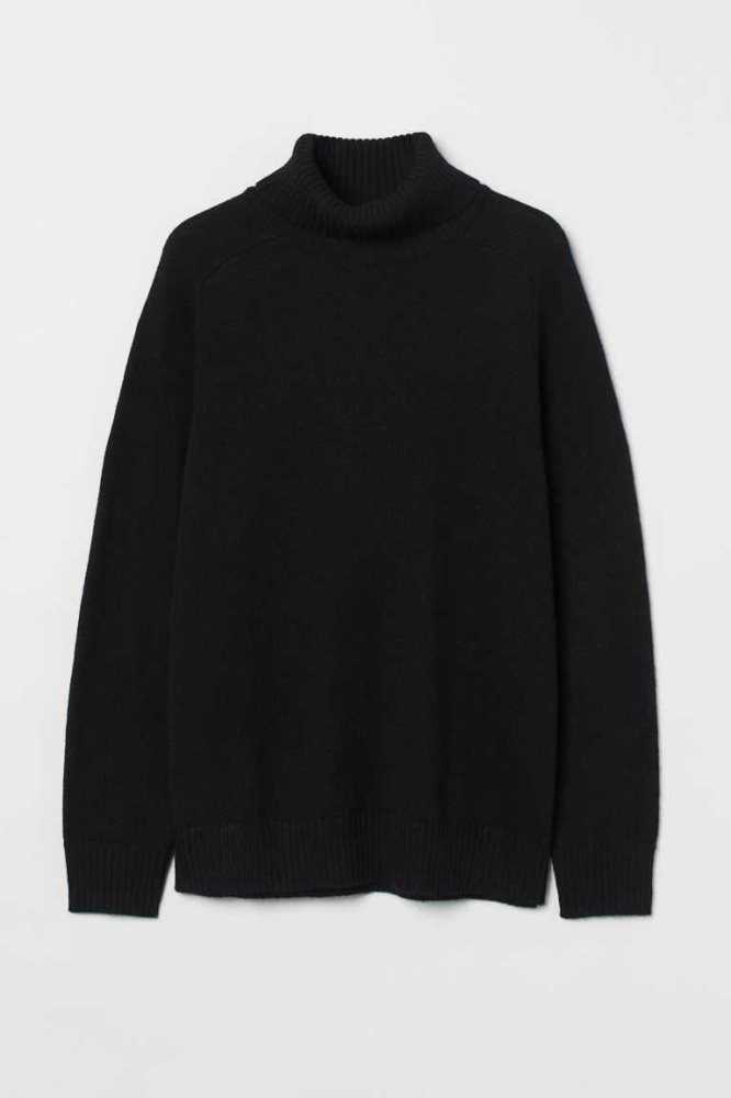 H&M Relaxed Fit Turtleneck Pullover Herren Schwarz | 1095-NQRFL