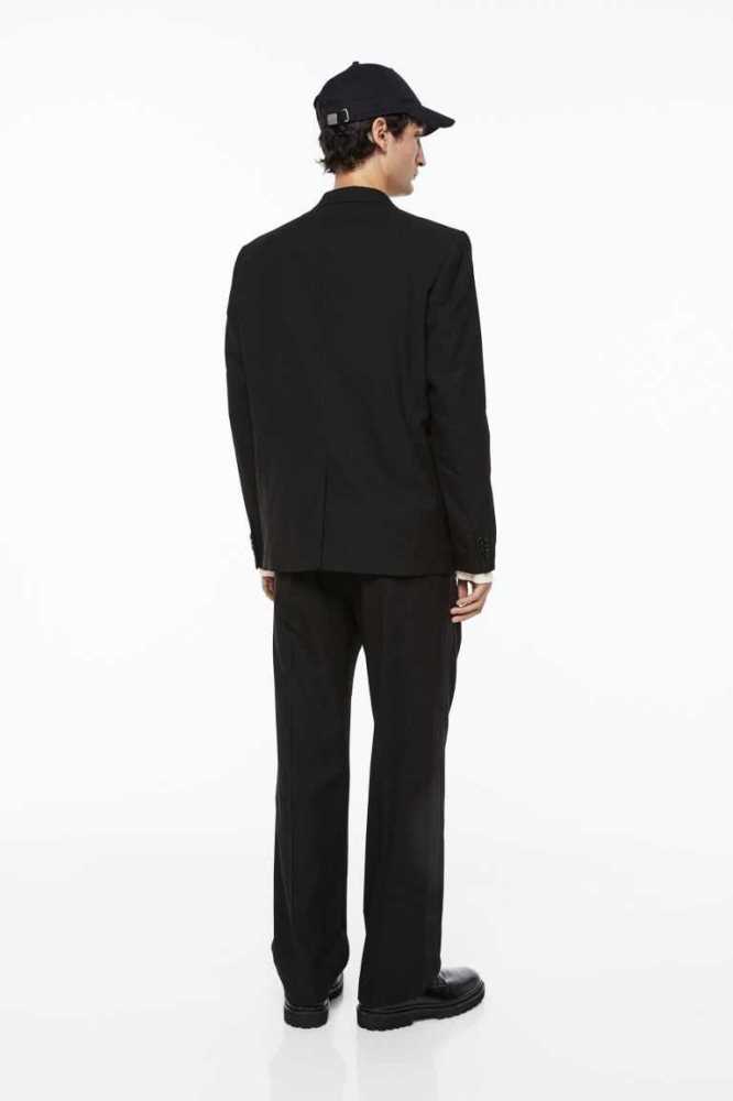 H&M Relaxed Fit Tuxedo Pants Blazer Herren Schwarz | 0479-GKBXJ