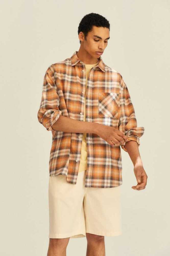 H&M Relaxed Fit Twill Hemd Herren Orange | 7284-JLCSV