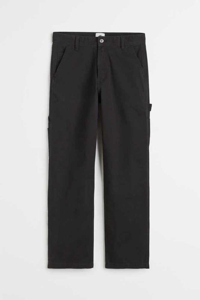 H&M Relaxed Fit Twill Hose Herren Schwarz | 5806-FZYSJ