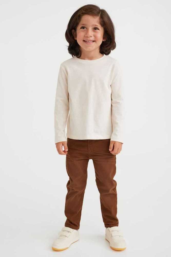 H&M Relaxed Fit Twill Hose Kinder Dunkelgrau | 9473-DKBFN