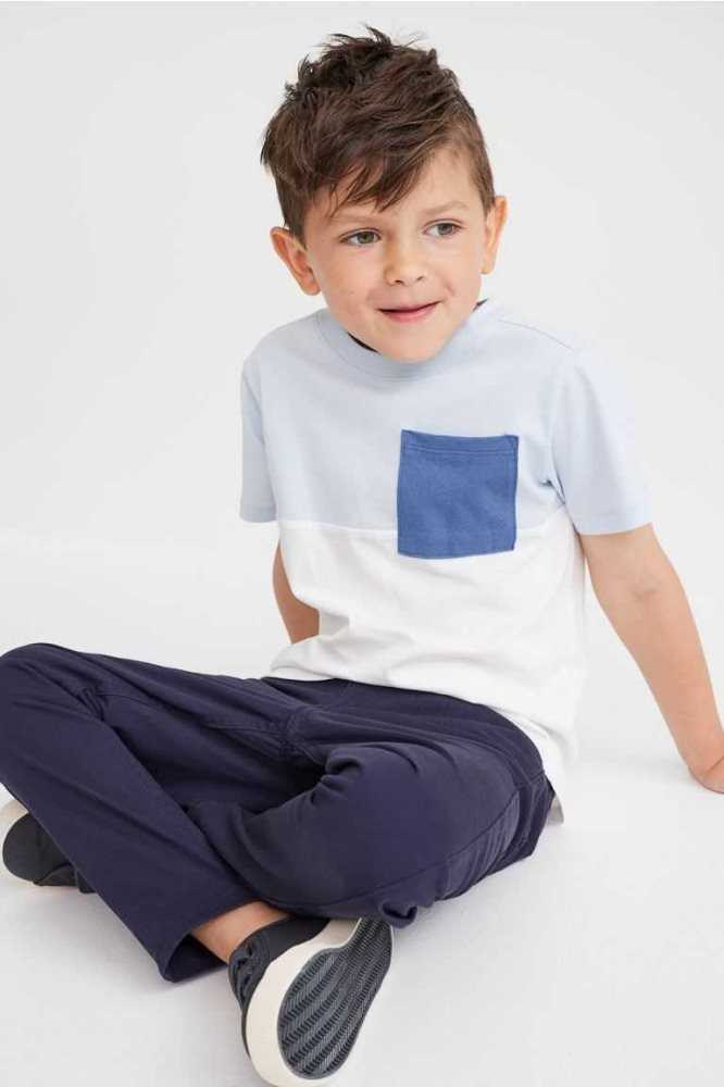 H&M Relaxed Fit Twill Hose Kinder Navy Blau | 4092-HWOPF