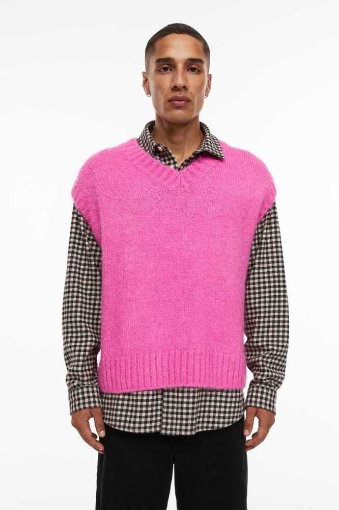 H&M Relaxed Fit Vest Pullover Herren Rosa | 6910-WKDXG