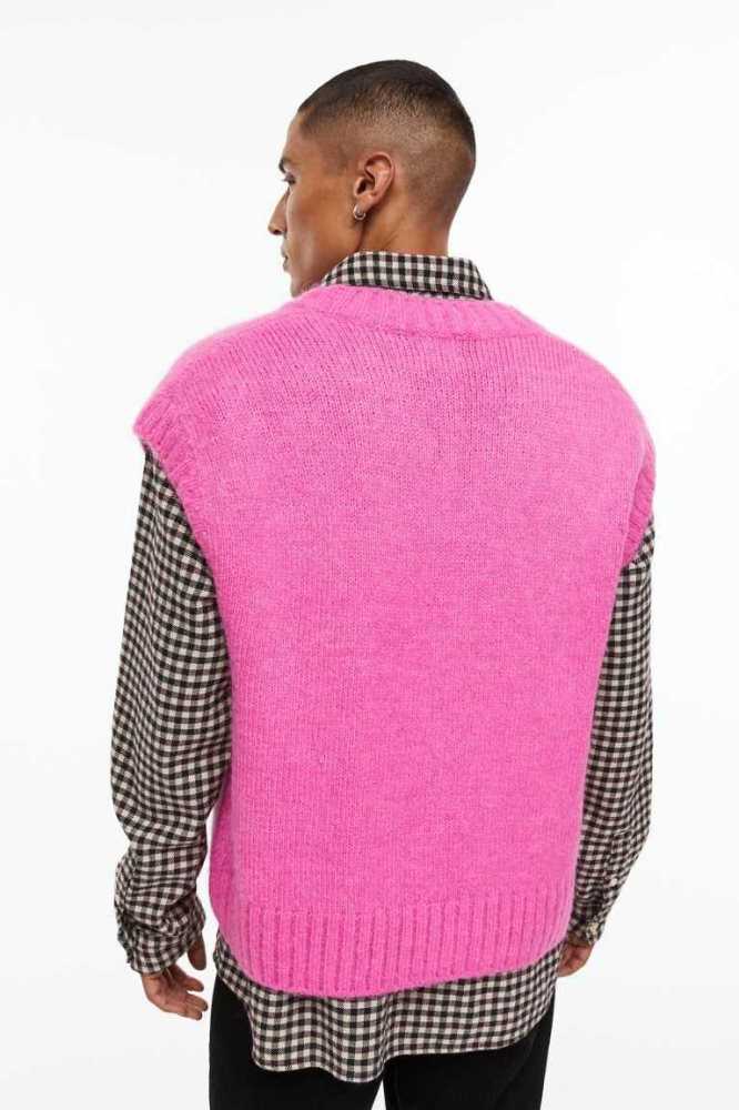 H&M Relaxed Fit Vest Pullover Herren Rosa | 6910-WKDXG