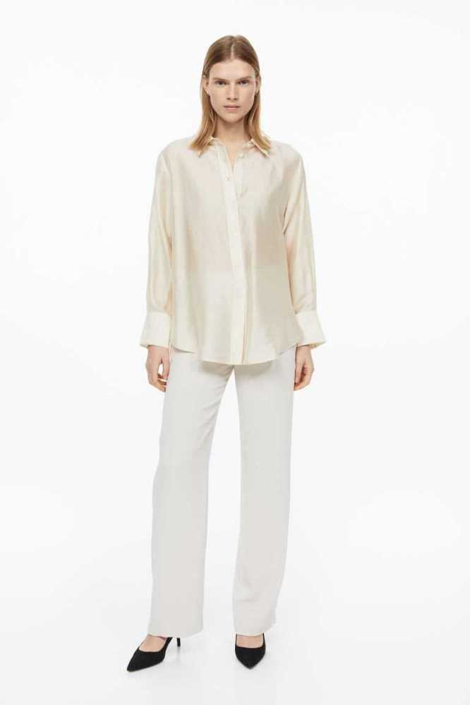 H&M Relaxed-fit shirt Bluse Damen Grün | 9231-KFDJL