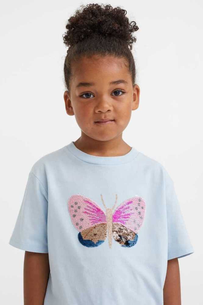 H&M Reversible sequin-motif Hemd Kinder Lila | 8731-NIJQH