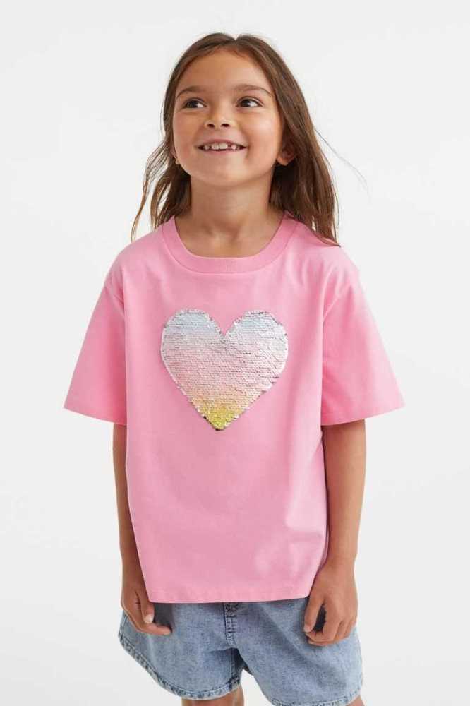 H&M Reversible sequin-motif Hemd Kinder Lila | 8731-NIJQH