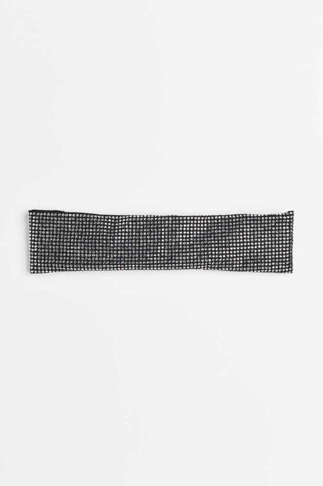 H&M Rhinestone Hairband Ausrüstungen Damen Schwarz | 2506-UPSVH