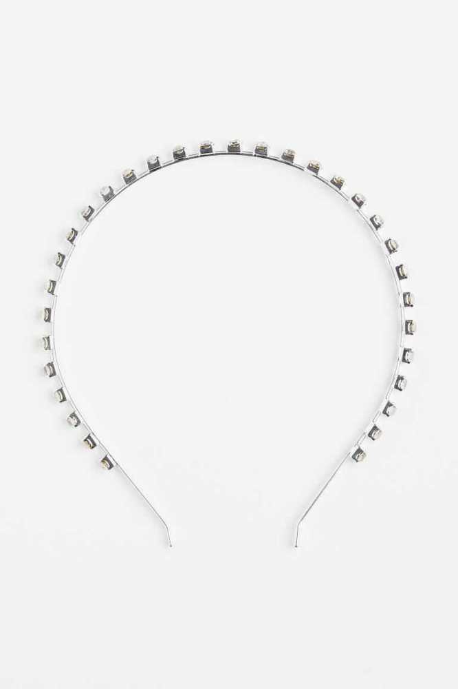 H&M Rhinestone Hairband Ausrüstungen Damen Silber | 2518-XMNWL