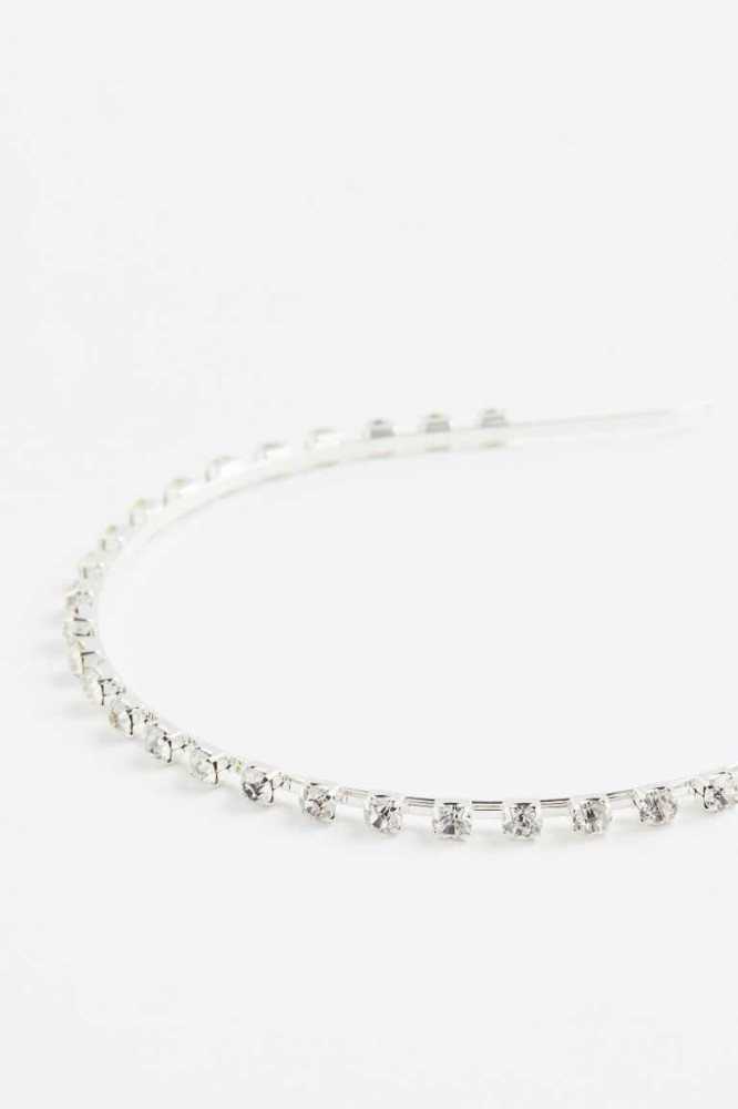 H&M Rhinestone Hairband Ausrüstungen Damen Silber | 2518-XMNWL