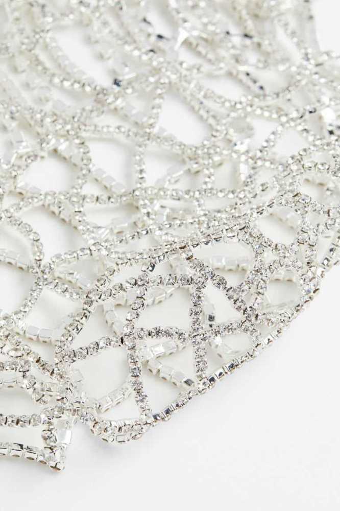 H&M Rhinestone-chain Pendant Headpiece Ausrüstungen Damen Silber | 6503-KVXSQ