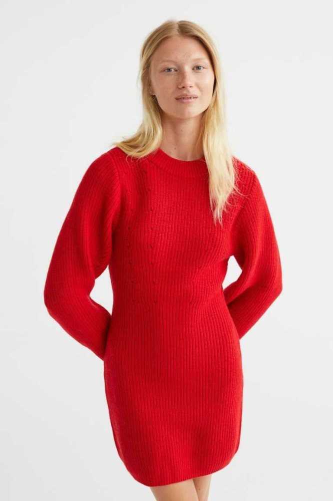 H&M Rib-knit Bodycon Kleider Damen Hellgrau | 0457-XROQJ