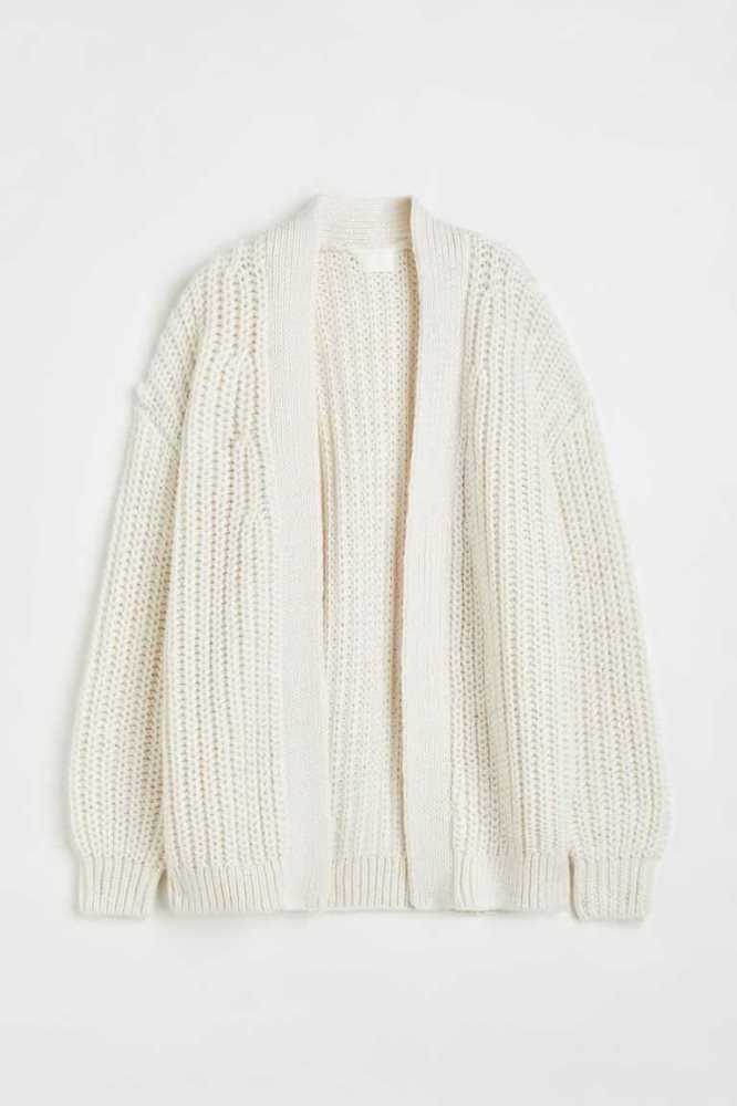 H&M Rib-knit Cardigan Pullover Damen Beige | 3254-NIFPQ