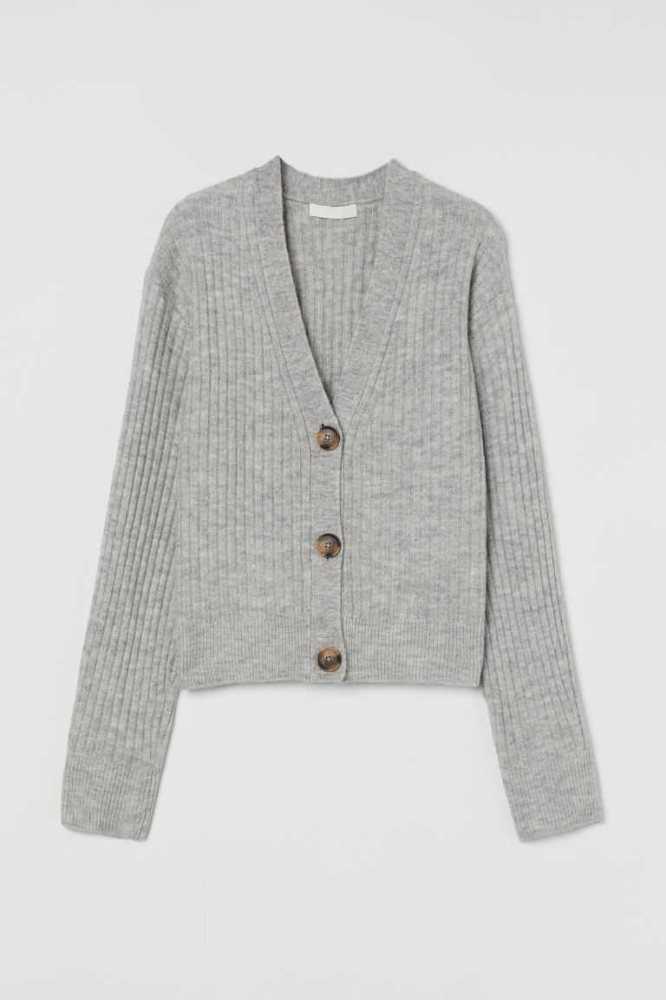 H&M Rib-knit Cardigan Pullover Damen Hellbeige | 0652-HFJQB