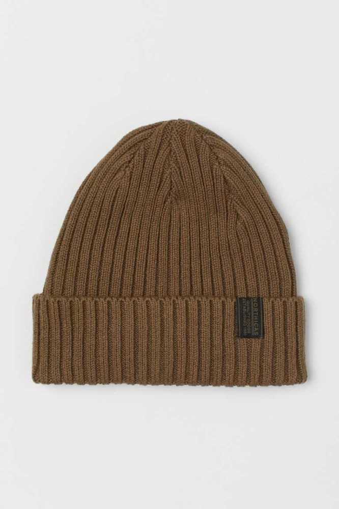 H&M Rib-knit Hüte Herren Hellbeige | 0546-XSYBC