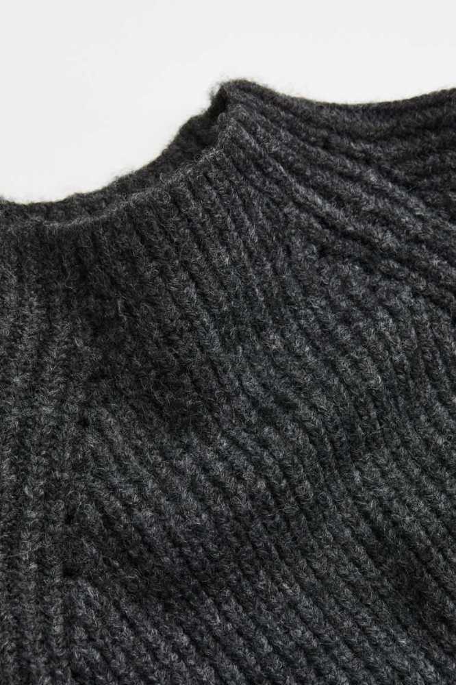 H&M Rib-knit Kleider Damen Dunkelgrau | 8304-OVFKR