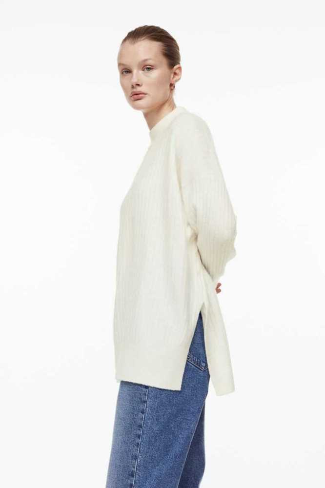 H&M Rib-knit Pullover Damen Beige | 1360-ILOXV