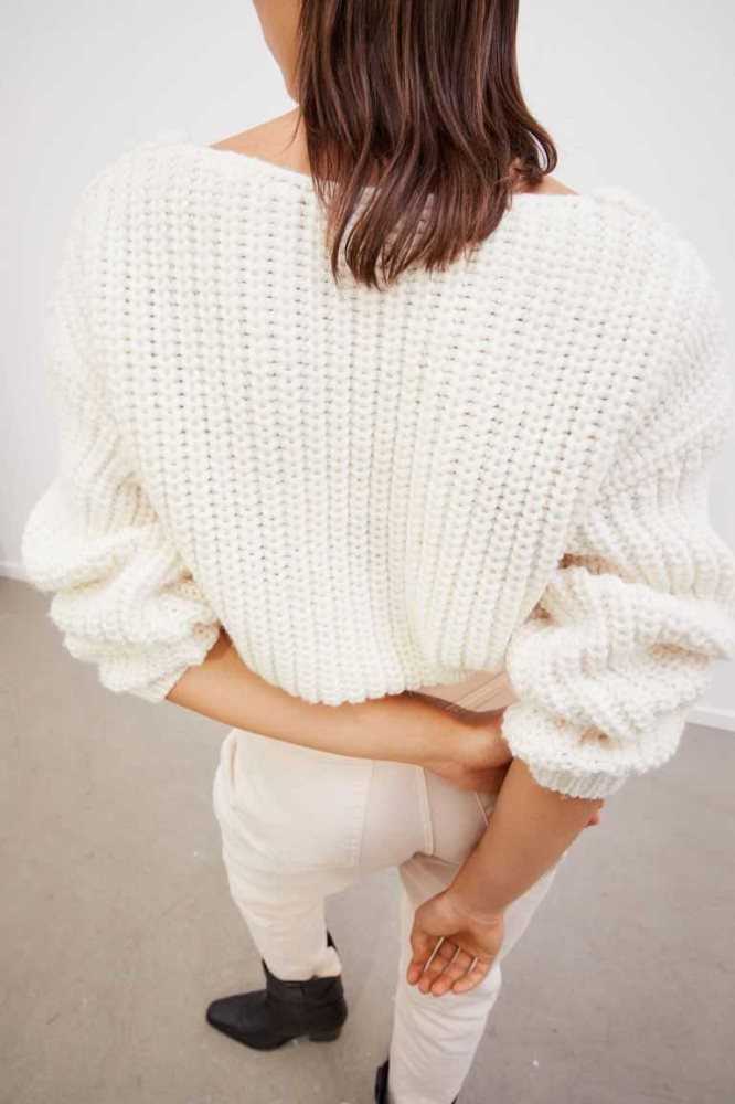 H&M Rib-knit Pullover Damen Hellbeige | 4379-GLYKB