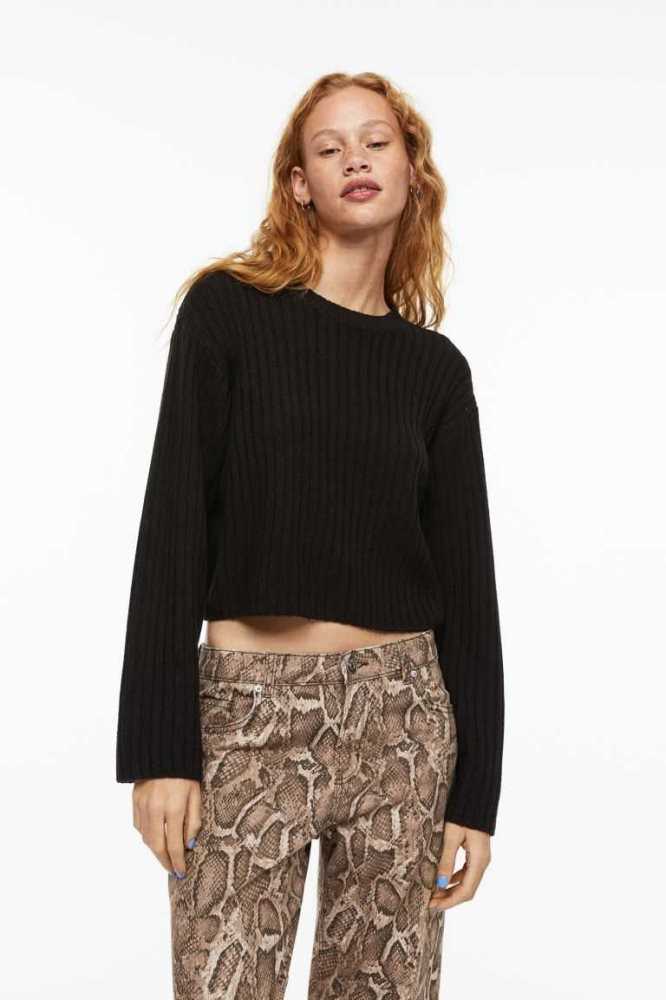 H&M Rib-knit Pullover Damen Hellgrau | 7452-TPKQJ