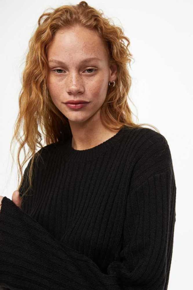 H&M Rib-knit Pullover Damen Hellgrau | 7452-TPKQJ