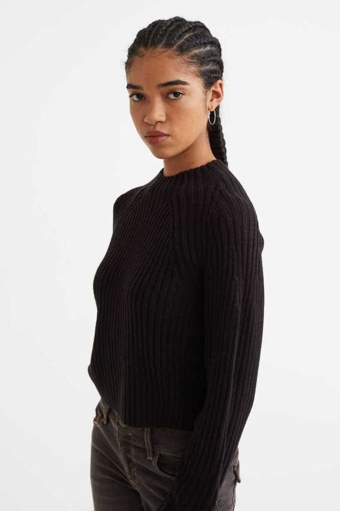 H&M Rib-knit Pullover Damen Lila | 0591-EZVKH