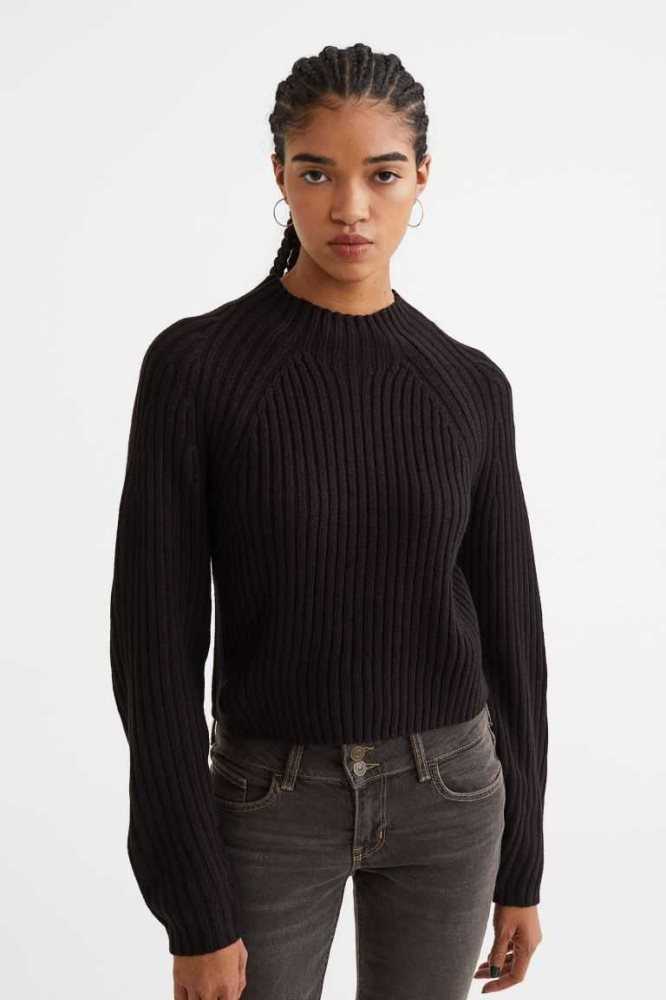 H&M Rib-knit Pullover Damen Lila | 0591-EZVKH