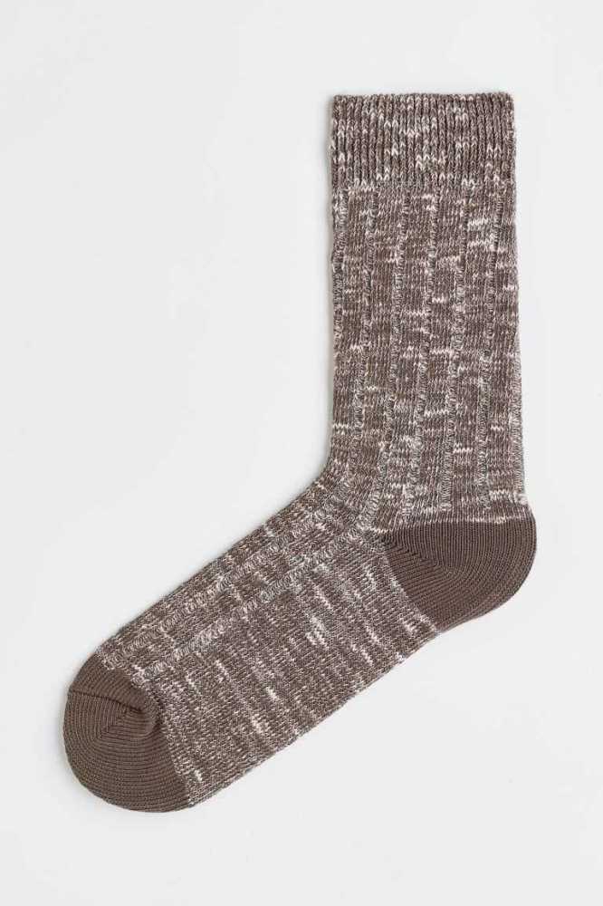 H&M Rib-knit Socken Herren Braun | 6817-KUPIE