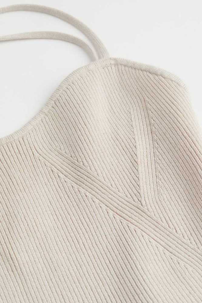 H&M Rib-knit Tank Oberteile Damen Hellbeige | 5092-LOJME