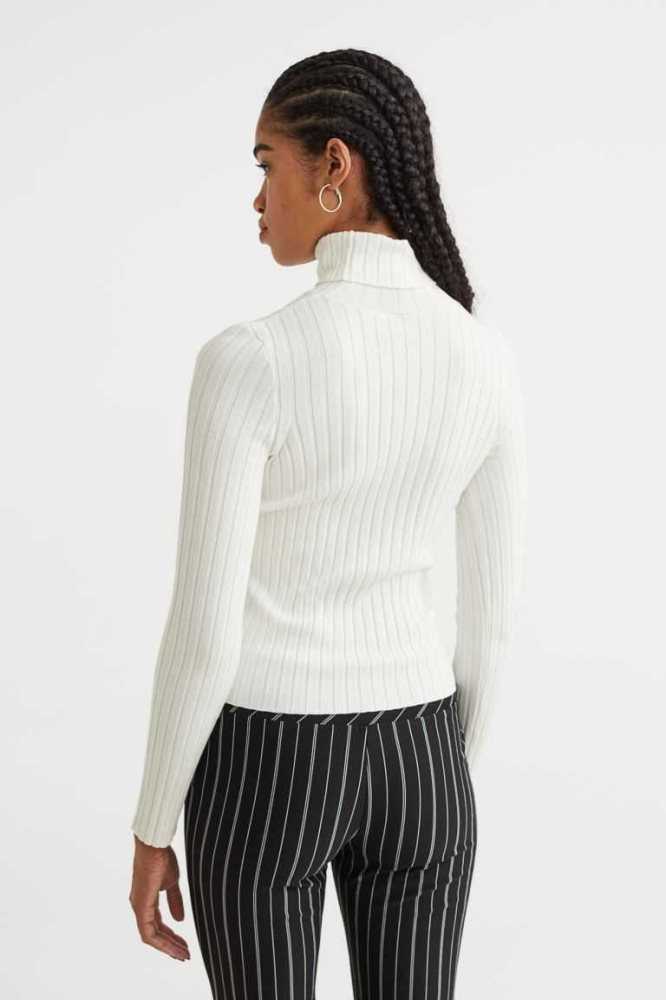 H&M Rib-knit Turtleneck Top Pullover Damen Orange | 0518-ZHAWM