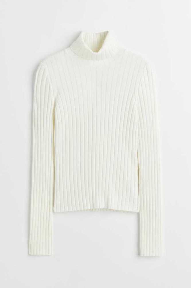 H&M Rib-knit Turtleneck Top Pullover Damen Orange | 0518-ZHAWM