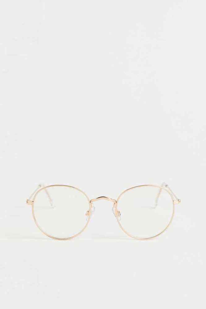 H&M Round Eyeglasses Brille Herren Gold | 7615-ADEMZ