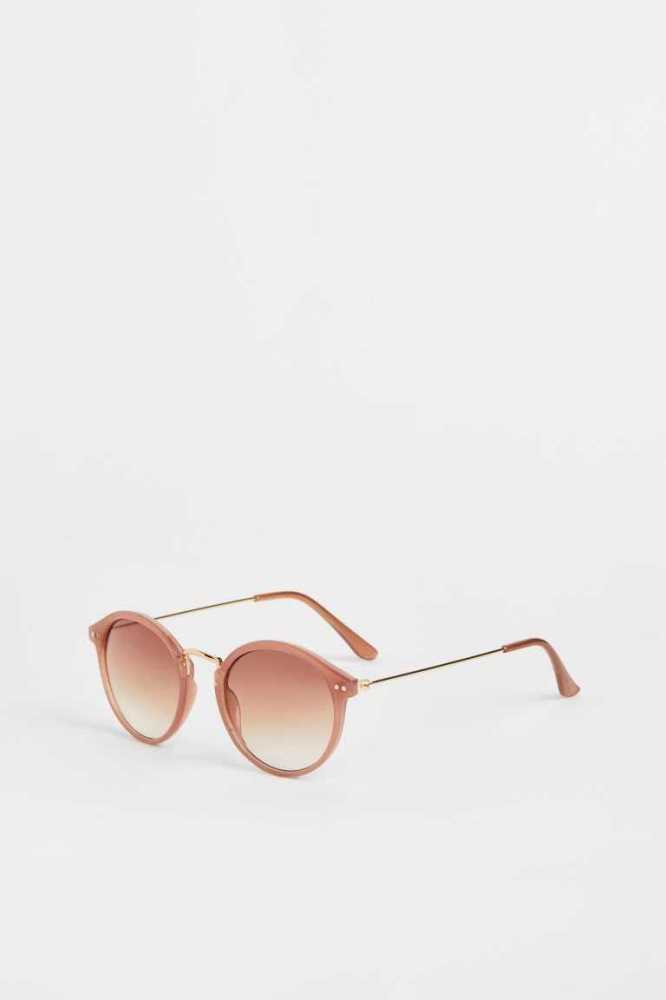 H&M Round Sonnenbrille Damen Hellrosa | 4053-GRUTL