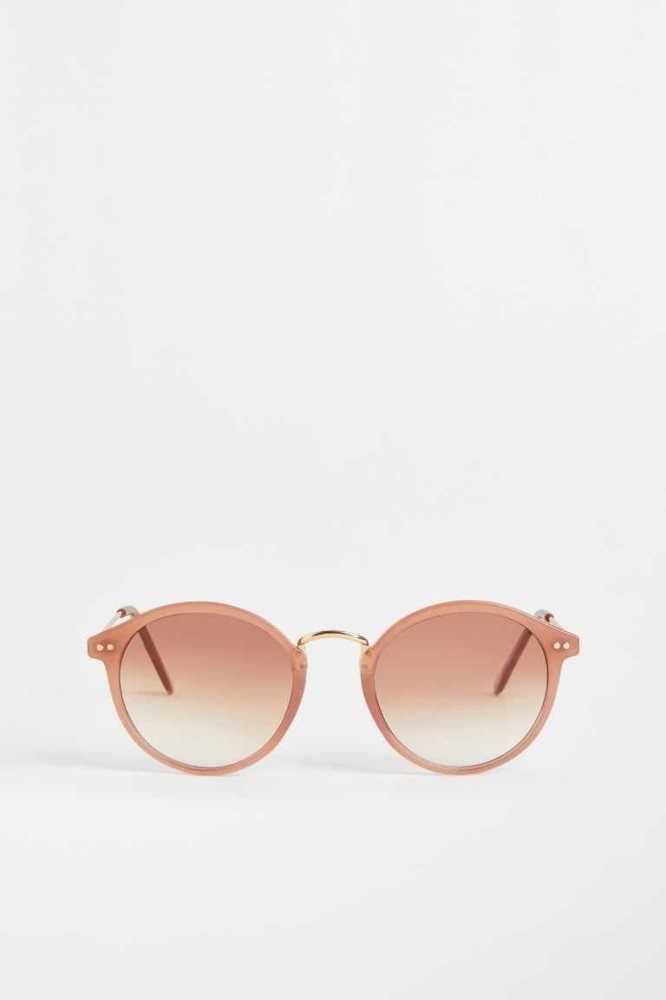 H&M Round Sonnenbrille Damen Hellrosa | 4053-GRUTL