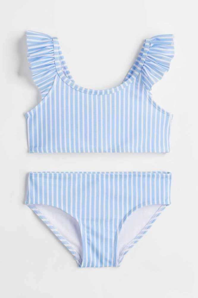 H&M Ruffle-trimmed Bikinihosen Kinder Helltürkis | 1408-TAHWR