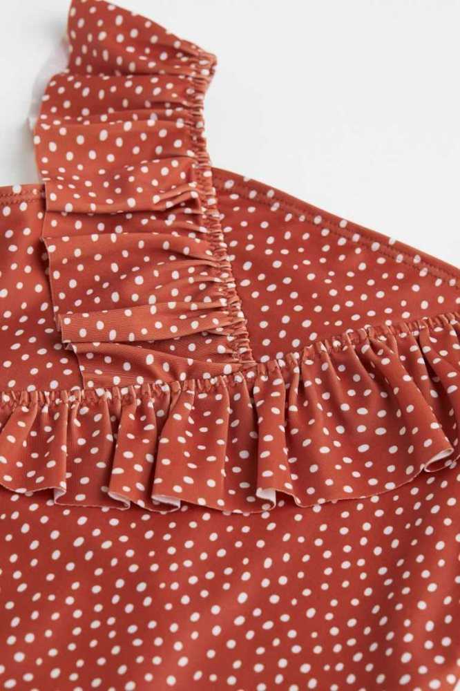 H&M Ruffled Badeanzüge Kinder Dunkeltürkis | 8206-STXYI