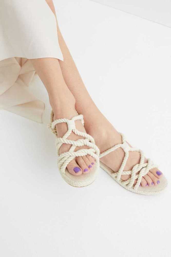 H&M Sandalen Damen Beige | 0324-JLTAI