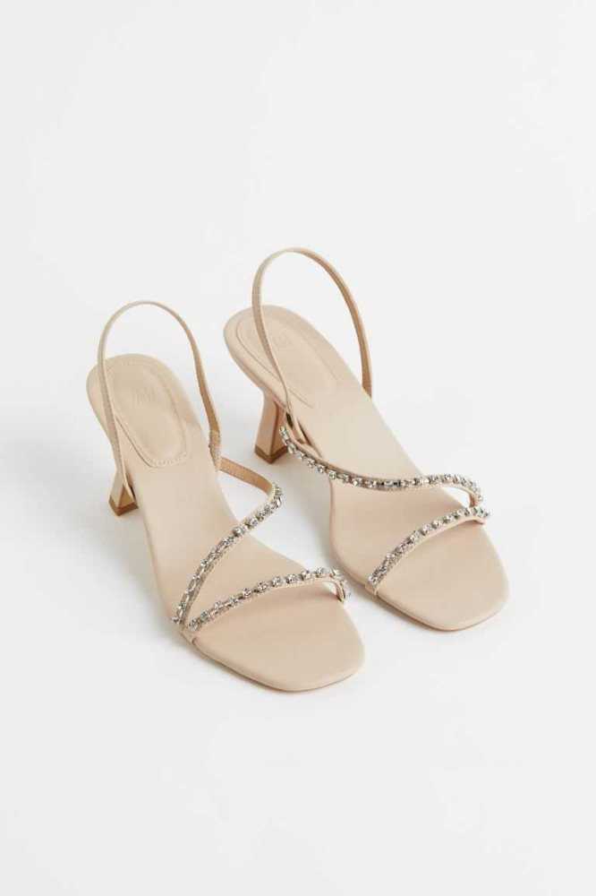 H&M Sandalen Damen Hellbeige | 9426-QKFBL