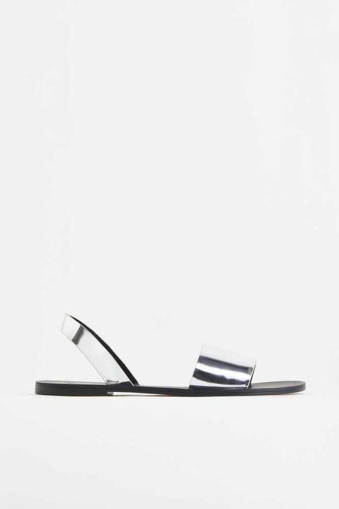 H&M Sandalen Damen Weiß | 0438-YLBAJ