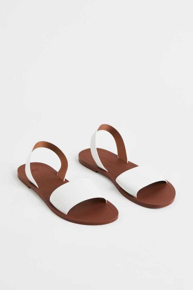 H&M Sandalen Damen Weiß | 0438-YLBAJ