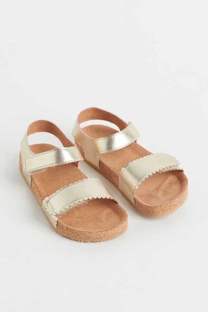 H&M Sandalen Kinder Beige Weiß | 3276-DKWYP