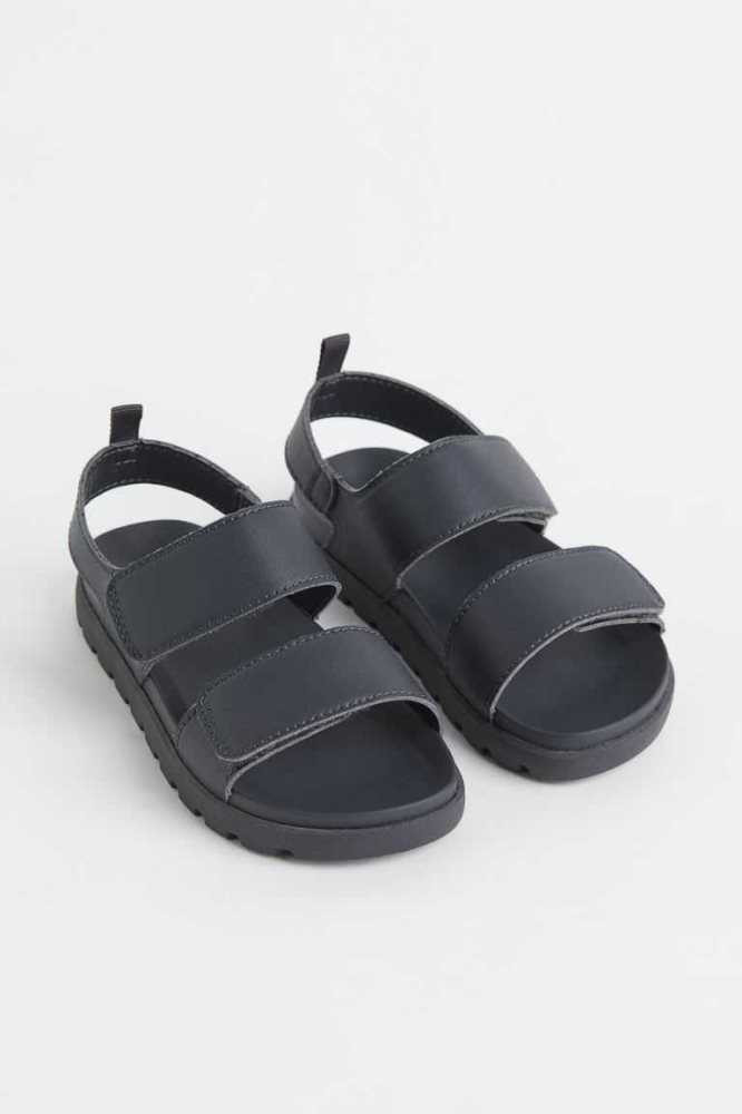 H&M Sandalen Kinder Dunkelgrau | 9781-ZGRHD