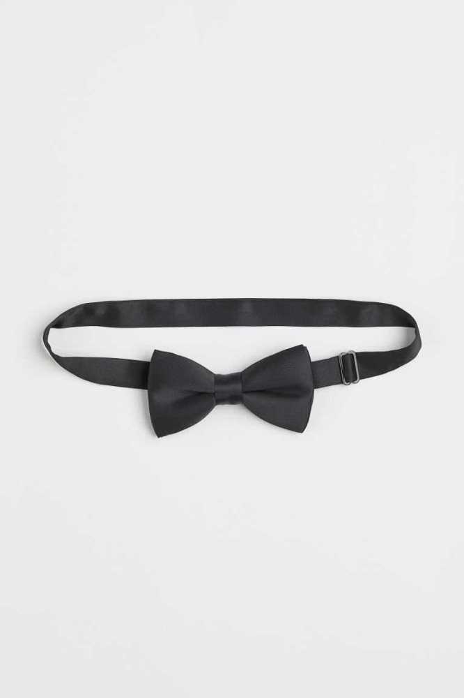 H&M Satin Bow Tie Blazer Herren Schwarz | 2631-AHTYU