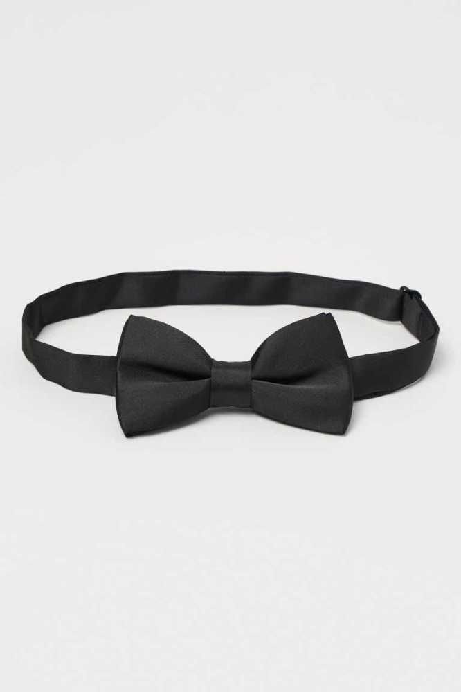 H&M Satin Bow Tie Blazer Herren Schwarz | 2631-AHTYU