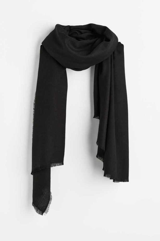 H&M Scarf Schals Damen Schwarz | 9185-HGQJZ