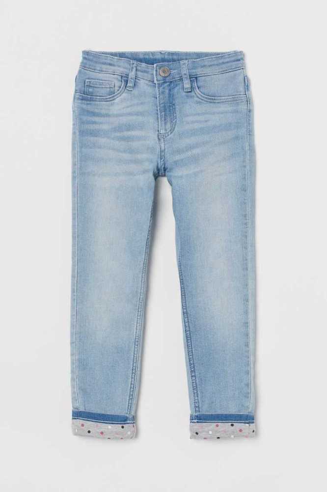 H&M Schlank Fit Gefütterte Jeans Kinder Dunkelblau | 3625-WTMFH