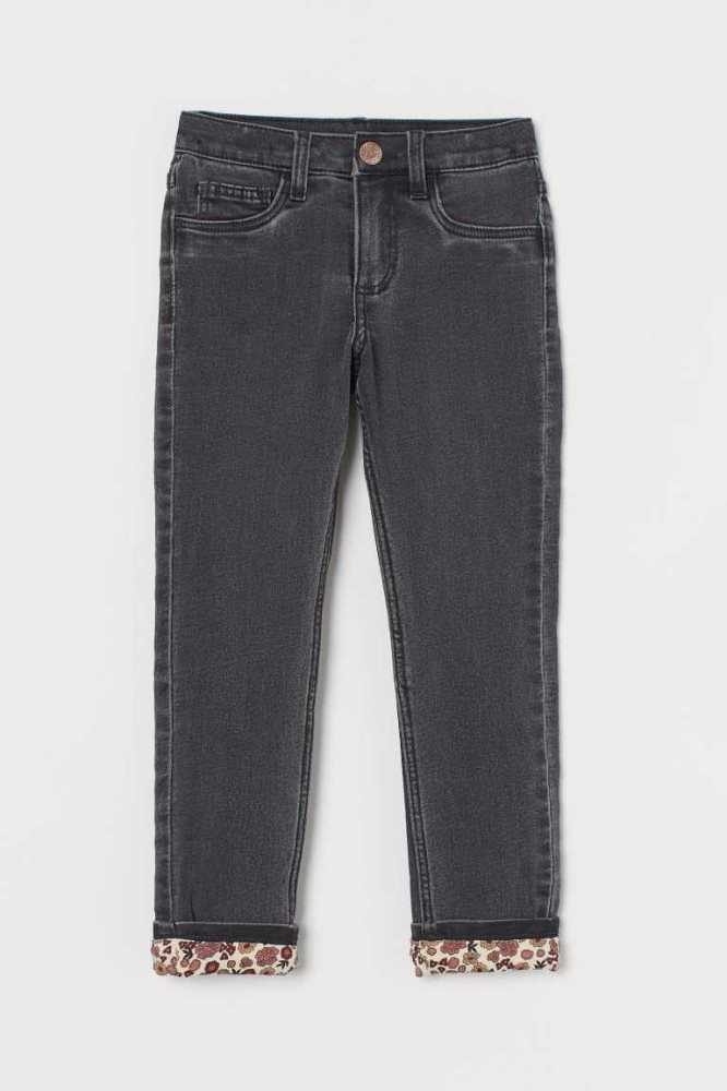 H&M Schlank Fit Gefütterte Jeans Kinder Dunkelblau | 3625-WTMFH