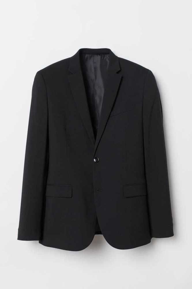 H&M Schlank Fit Jacket Blazer Herren Schwarz | 0239-DVYMJ